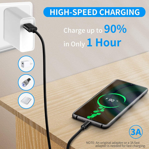 USB C Cable-3FT, LDLrui USB C to USB A 3.1 Gen 2 Cable, Type C 3A Fast Charge & 10Gbps Data Sync Cable for Android Auto, iPhone 15/15 Plus/15 Pro Max, MacBook, Samsung Galaxy S22/S21/S20/Note20, Pixel by LDLrui