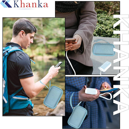 khanka Hard Case for Anker 3-in-1 Power Bank USB C Charger Block, 10,000mAh Portable Charger, Case Only (Blue)
