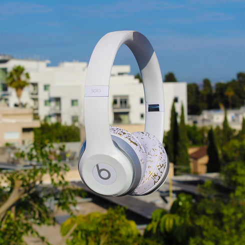 WC Extra Thick Replacement Earpads for Beats Solo 2 & 3 by Wicked Cushions - Gold Marble