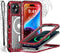 iPhone 15 Waterproof Case Compatible with MagSafe - Metal Heavy Duty IP68 Underwater Case, Red