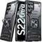 Anqrp Galaxy S22 Ultra Case, Military Grade Protective Cover with Rotatable Metal Ring Kickstand, Black