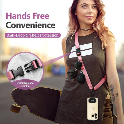 Azrra Adjustable Crossbody Phone Lanyard: Universal Crossbody Phone Strap for iPhone Samsung