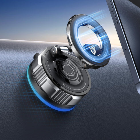JunDa Suction Cup Magnetic Phone Holder,360 Adjustable Foldable Retractable Suction Cup Car Mount,Compatible