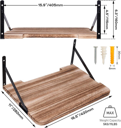 Projector Shelf, Wall Mount Floating Shelf, Projector Stand, Router Shelf for Xbox Series, PS5, PS4, Wood SS1