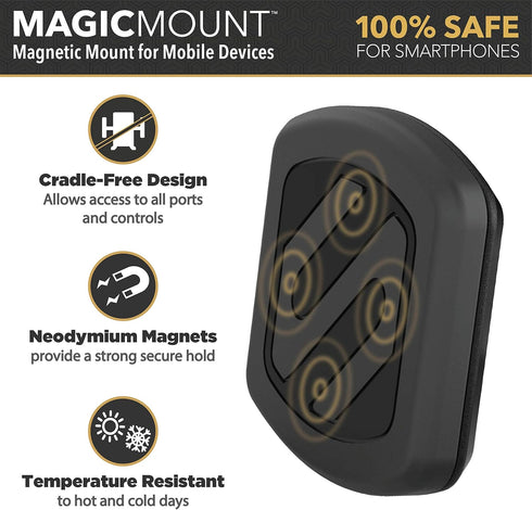 Scosche MAGWSM-SP MagicMount Magnetic Car Phone Holder - 360 Degree Adjustable Suction Mount for Windshield or Dashboard
