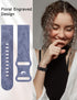 Minyee Floral Engraved Band Compatible with Fitbit Versa 2, Cute Soft Silicone Dandelion Flower Pattern Sport Strap for
