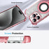 KANGHAR iPhone 15 Pro Max Case, Support for MagSafe, Kickstand Electroplate Edge Shockproof Durable Protection, Pink