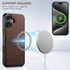 PASNEW 17 for iPhone Case,Compatible with Magsafe Wireless Charging Card Holder Wallet Leather Shockproof Protection