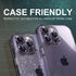 Bling Camera Lens Protector for iPhone 14 Pro/Pro Max - 9H Tempered Glass with Metal Ring, Glitter-Purple.