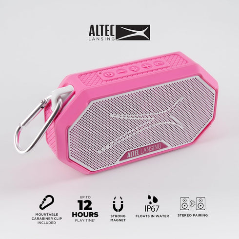 Altec Lansing 2.0, IP67 12h Portable Bluetooth Speaker HYDRAMINI Waterproof, Portable Speaker, Playtime, Wireless