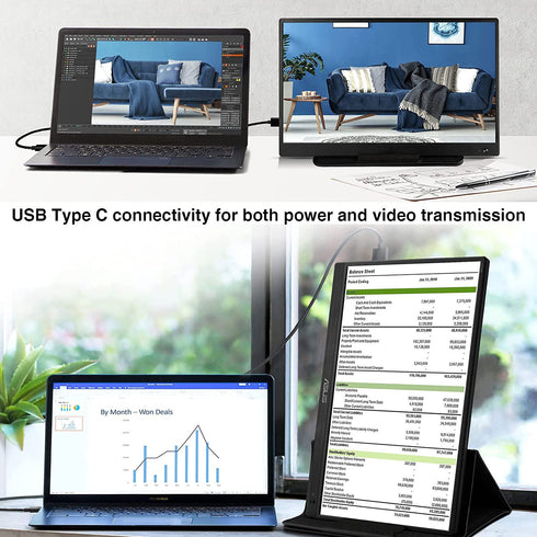 6.6FT USB-C 3.2 Gen 2 2 Display Monitor Video Link Data Transfer Cable for Lepow Z1, InnoView, ASUS ZenScreen, Portable