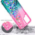 NZND Case for Samsung Galaxy A42 5G, Sparkle Glitter Flowing Liquid Shiny Bling Phone Case (Pink/Aqua)