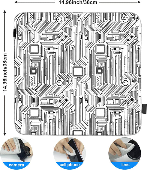 15 in Camera Wrap with Pouch,Lens Protective Wrap,Anti-scratch Anti-dust, Flexible Wrapper Camera Travel Accessories for DSLR Mirrorless Camera Lens(linear)