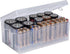 Dial Industries B331FN Battery Organizer Case for 12 AAA, 12 AA, 6 C, and 4 D Batteries, Clear