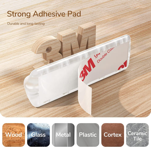 Syncwire Clear Cable Clips, Self Adhesive Cord Management Organizer for Home, Office, Nightstand, Desk Accessories
