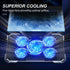 Upgrade Laptop Cooling Pad,Gaming Laptop Cooler with 5 Quiet Fans,2 USB Ports,5 Adjustable Stand Height,Blue LED Lights,for 15.6 Inch Laptops
