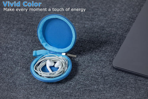 Ginsco (2, Mini-Portable Hard Shell Earbuds Case for Apple EarPods Headphones USB-C Wired Ear Buds/Samsung Galaxy Wired