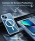 FNTCASE iPhone 13 Mini Case: Slim Clear Magnetic Cover | Military Grade Shockproof, Anti-Yellowing, Thin Protection.