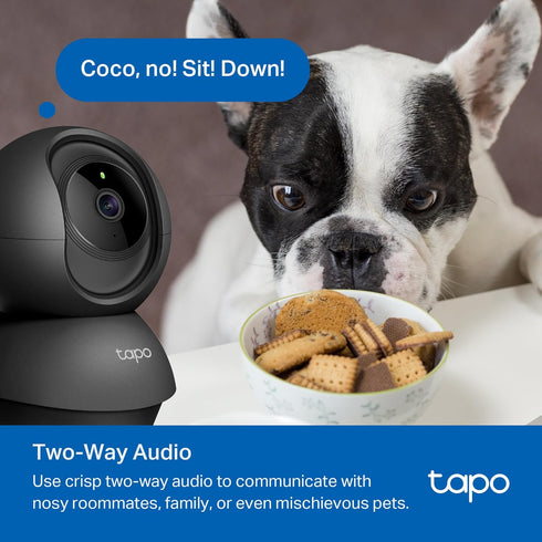 Tapo 1080P 2-Way C201 Indoor Pan/Tilt Wired Security Camera - Works as a Baby & Pet Monitor, Motion Detection, Audio