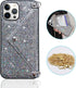 Omorro Glitter Diamond Sequins Wallet Case with Shiny Crossbody Chain for iPhone 12 Pro Max