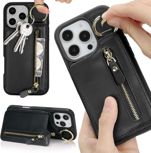 Visit the Store for iPhone 12 case Wallet with Card Holder for Women Men Shockproof
