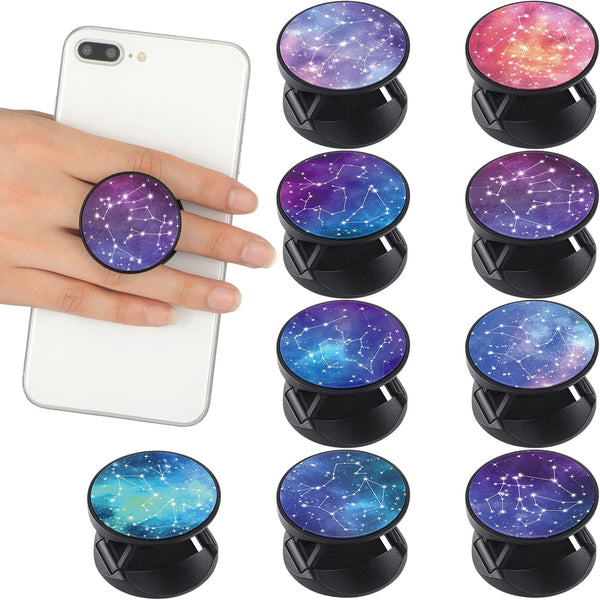 9 Pieces Cell Phone Grip Holder, Colorful Self-Adhesive Finger Ring Sublimation Holders for Smartphone and Tablets