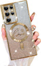 Fiyart Samsung Galaxy S22 Ultra Case, 6.8" Gold, MagSafe Compatible, Clear Love Heart Plating, Shockproof Cover for