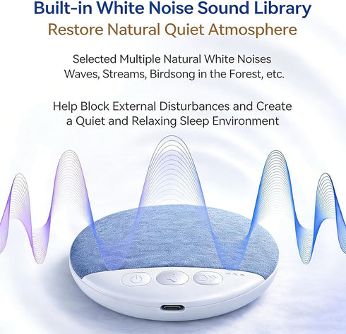 Ultra-Thin Bluetooth Pillow Speaker for Sleeping, Built-in White Noise to Support Sleep, Dual-Mode Speakers Audio