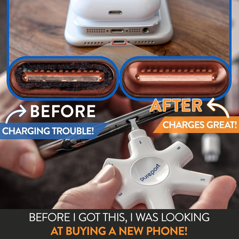 USB-C Multi-Tool Phone Cleaning Kit | Clean & Restore Cell Phone Tablet Laptop USB C Ports & Cables | Fix Bad