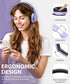 rockpapa E7 Over Ear Wireless Bluetooth Headphones with Mic Without Travel Case, Foldable Wired/Wireless Headphones with Microphone for Kids Childrens Boys Girls Teen Youth Adult Purple Black