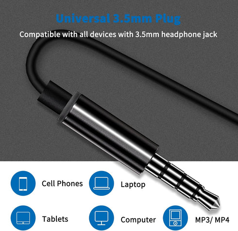 COOYA Wired Earbuds for Galaxy A12, Google Pixel 5a 4a 3a, Magnetic in-Ear 3.5mm Headphones with Microphone