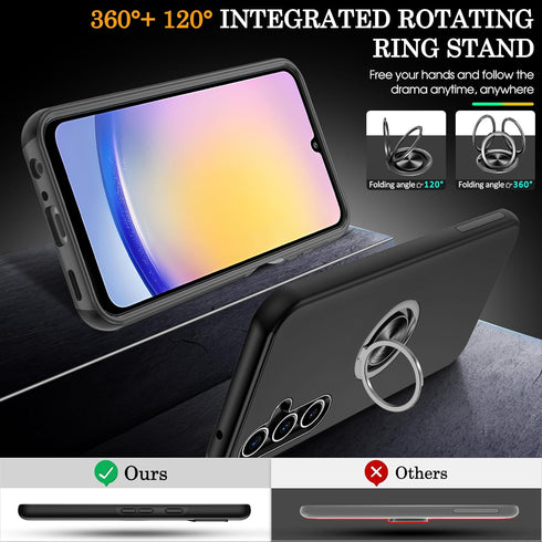 for Samsung Galaxy A15 5G Case with Screen Protector×2, 360° Magnetic Ring Holder Kickstand Phone Case for Samsung A15