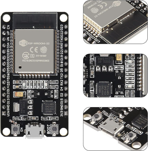 AITRIP 2 Sets ESP-WROOM-32 ESP32 Development Board CP2102 WiFi+Bluetooth Ultra-Low Power Dual Core for Arduino