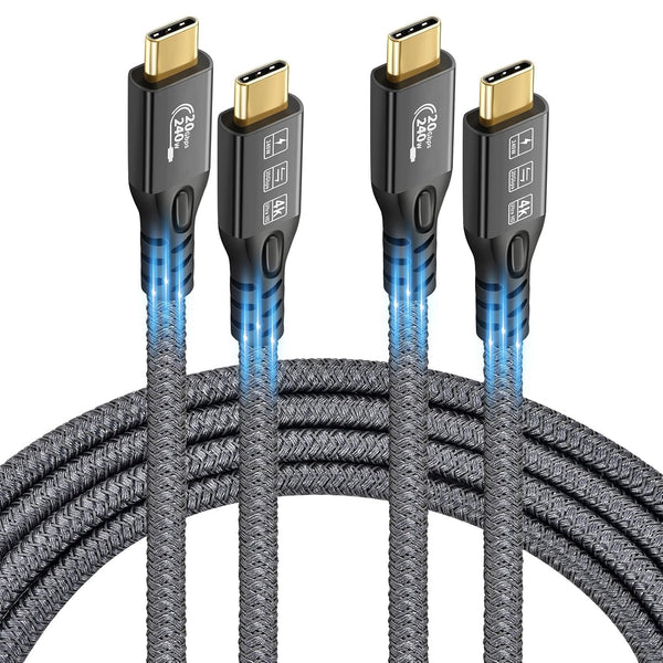 USB C 3.2 Gen2x2 20Gbps, 2 x Type C 4K@60Hz UHD Video Cord, 5A/240W PD3.1 Fast Charge for iPhone 15Pro