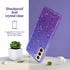 ULAK Clear Glitter Case for Samsung Galaxy S21 5G, Sparkly Soft TPU Bumper Bling Cover for Women Girls - Blue+Purple