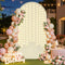 Suppromo Beige Arch Cover with Lights 6ft Beige Spandex Wedding Arch Backdrop Cover