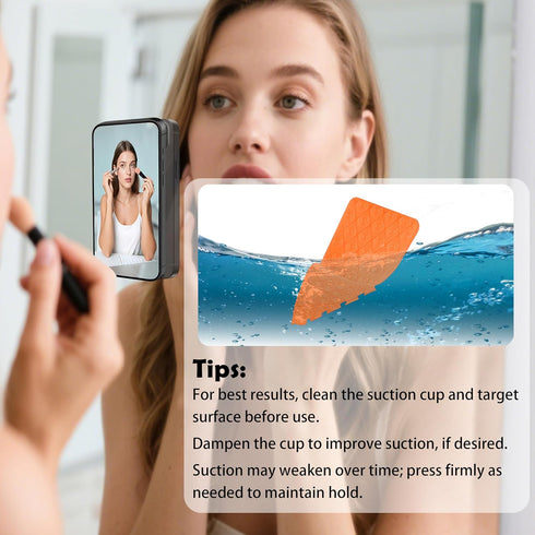 Rwotlls Silicone Double-Sided Suction Cup Phone Case Detachable Mount, Hands-Free Strong Grip Holder Stand for Selfies