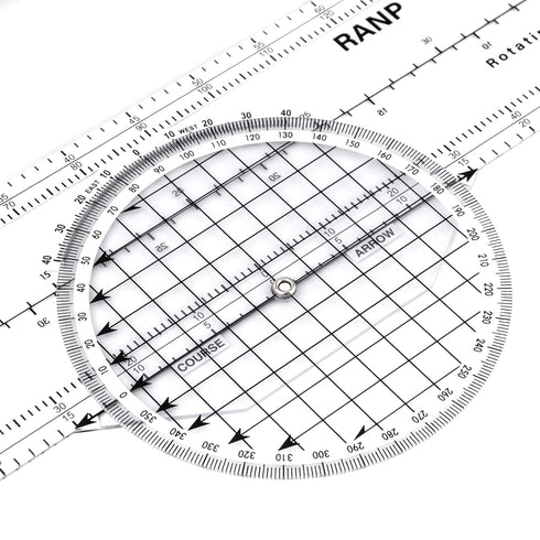 8 SimCoach Aviation Navigation Plotter, Premier Rotating Azimuth Plotter with WAC Charts, Flight Planning Routes Tools