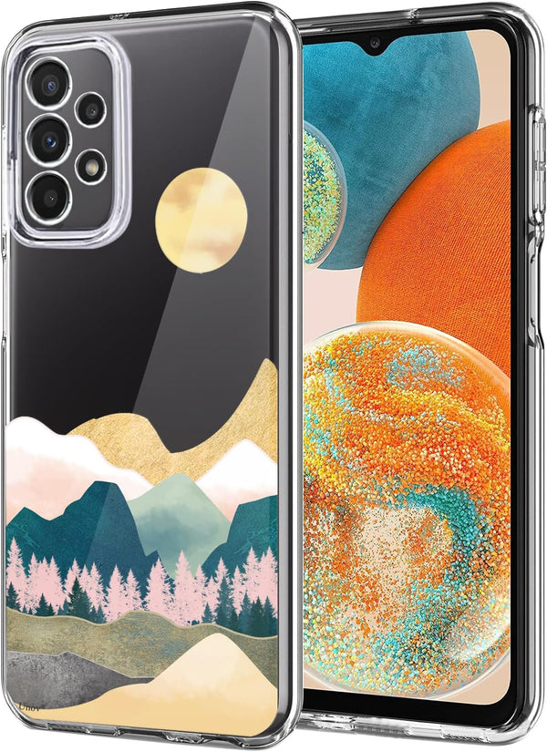 Unov Case for Samsung Galaxy A23 5G, Clear Soft TPU Shock Absorption Slim Embossed Pattern Back Cover (6.5 inches)