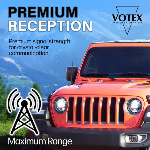 Votex 13 Inch - All-Terrain Flexible Rubber Antenna Accessories - Spring Steel Internal Core