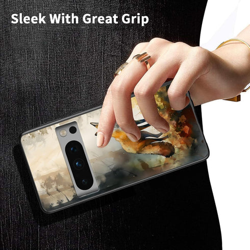 Slim Soft TPU Silicone Phone Case for Google Pixel 8 Pro 6.7" 2023, Watercolor Fox Pattern Design, Shockproof