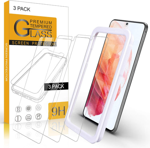 Arae Screen Protector for Samsung Galaxy S21, HD Tempered Glass, Anti Scratch, 3 Pack, 6.2 inch