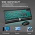 HeengYanson 7-Color Wired Keyboard and Mouse Combo, Backlit Computer Keyboards with Wrist Rest, Light Up Keyboard Easy