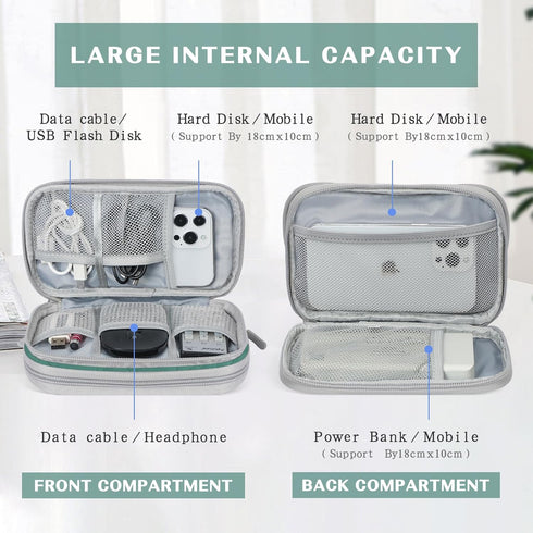 FYY Electronic Organizer, Travel Cable Bag Pouch for Accessories, Portable Waterproof Double Layers All-in-One Storage