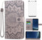 Samsung Galaxy S8 Wallet Case, Leather Sunflower Flip Cover with Tempered Glass Screen Protector, Gray