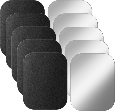 Bruislard 10 Pcs Adhesive Metal Plates for Magnetic Mount, 2x1.5in Rectangular Steel Sheets