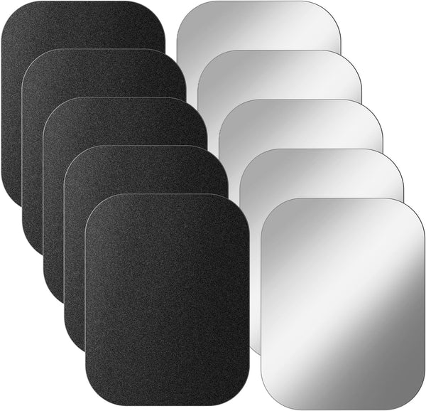 Bruislard 10 Pcs Adhesive Metal Plates for Magnetic Mount, 2x1.5in Rectangular Steel Sheets