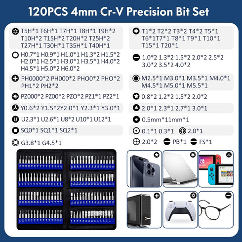 XOOL 200 in 1 Precision Screwdriver Kit - Electronics Repair Tool Magnetic Driver Kit with 164 Bits, Flexible Shaft,