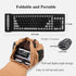 Wireless Silicone Keyboard, Portable Foldable Roll Up Soft Rubber Keyboard for PC, Laptop, and Travel (Black and Gray).