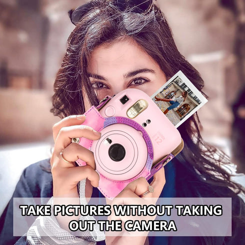 Protective Case for Fujifilm Instax Mini 12 Instant Camera - With Light-sensitive Holes, Lower Right Lens Fit, Specially Designed for Mini 12 Camera (Dreamy Clouds)